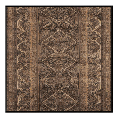 Tapis art déco brun lavable à la machine
