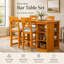 Ensemble de salle à manger de style campagnard 5 pièces avec table en bois massif de 152 cm L x 76 cm l, étagères de rangement à 3 niveaux et 4 chaises rembourrées-1185200501-1185200504