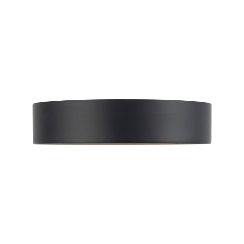 Nix 5-in Black dimmable LED Flush Mount, Matte Black/Gold
