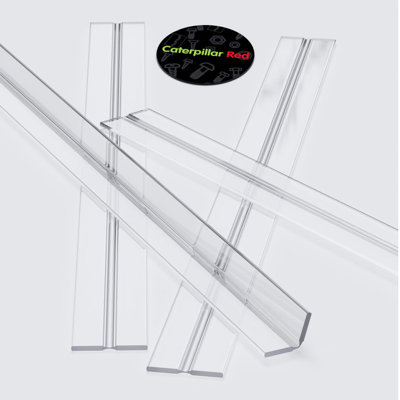 4x Clear 500 mm Acrylic / PC Low Profile Flexible Living Hinges, Continuous