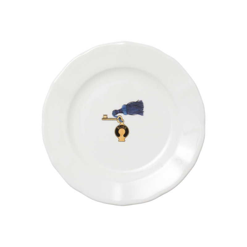 Assiette 6 po Thibaud Herem Objet (clé), Blanc / Bleu / Jaune