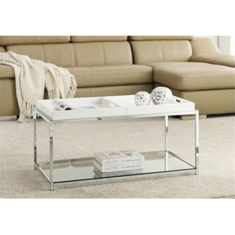 Table basse avec tablette et plateaux amovibles