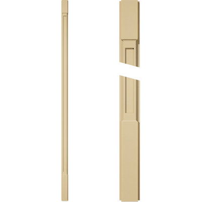 Signature Urethane Flat Panel Pilaster w/ Standard Capital & Base, 4"W x 120"H x 2"P (Pair), Base Can Be Trimmed Up to 6 5/8", High Density Milled Urethane, Factory Primed Tan, Sold As Pair