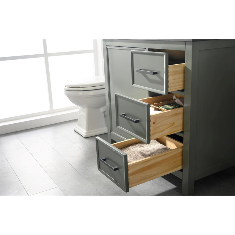 Ensemble de meuble-lavabo simple 36 po, Étain, vert