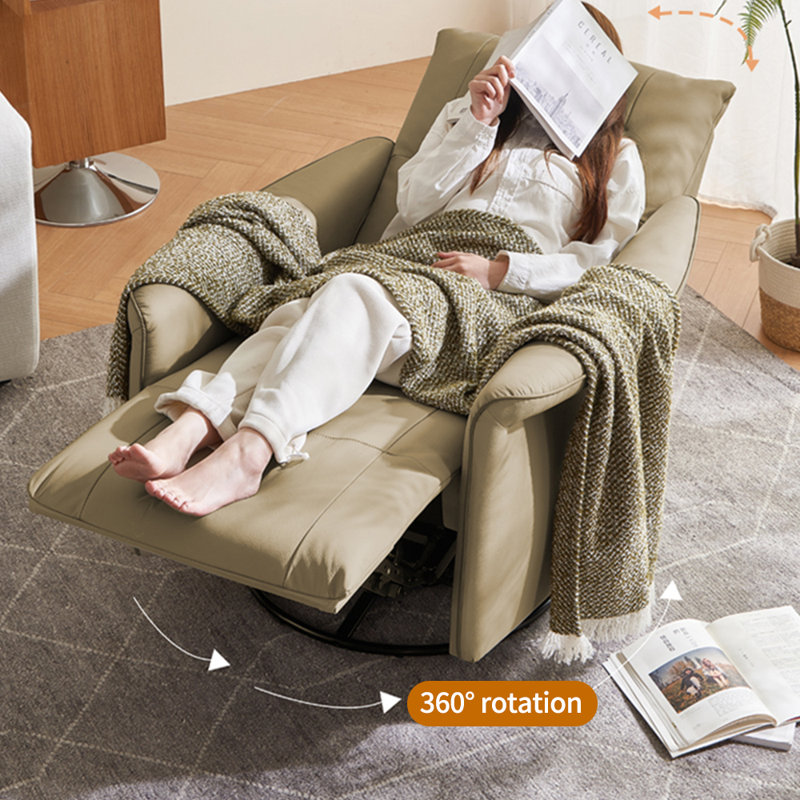 Fauteuil inclinable en similicuir Tesler, Kaki