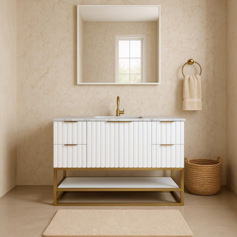Meuble-lavabo Kleier, Blanc