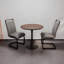 Ensemble de table de salle à manger 31,5 "en noyer circulaire, table à manger tulipe, table de salle à manger pour 2 à 4 personnes et 2 chaises de salle à manger en métal noir-1184165803-1184165796-1184165792