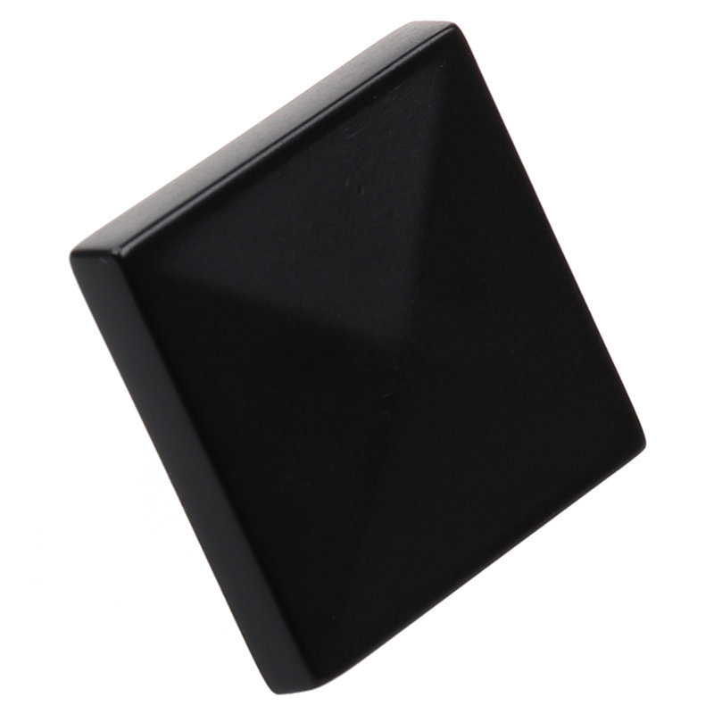 1 1/4" Length Square Knob, Matte Black
