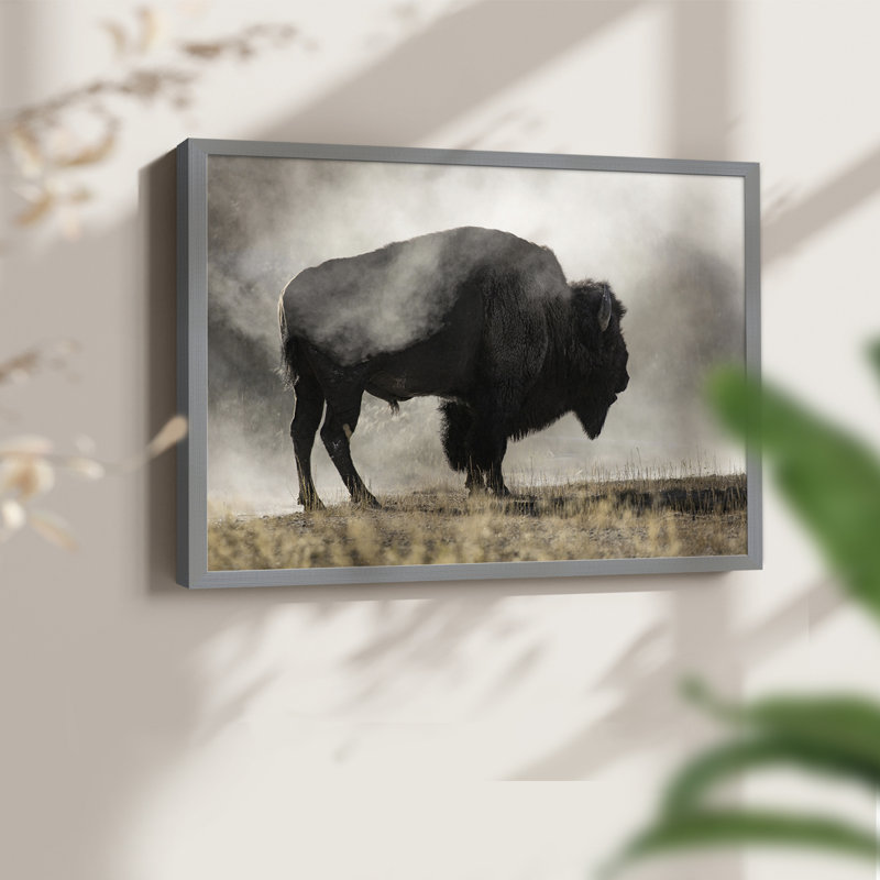Geyser Basin -Framed Print - Restickable, Grey, 22" H x 28" W