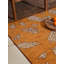 Tapis d'intérieur doré doré en laine à motif floral noué à la main-1714820347