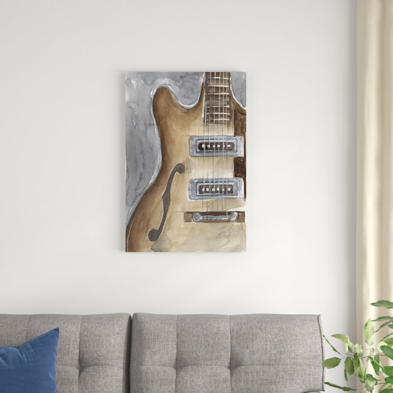 Étude d'instruments d'aquarelle I, H 30 po x l 20 po x P 1,25 po