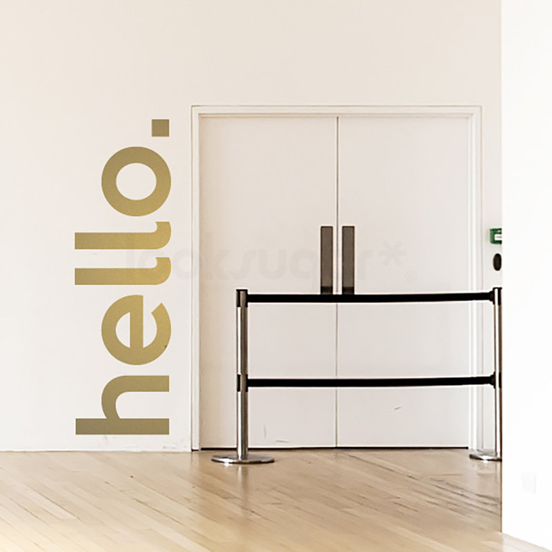 Text & Numbers Non-Wall Damaging Wall Decal, Gold