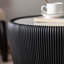 Table basse ronde à tambour avec pierre frittée