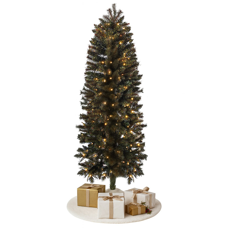 LED Lightup Half Christmas Tree, 6.89' H