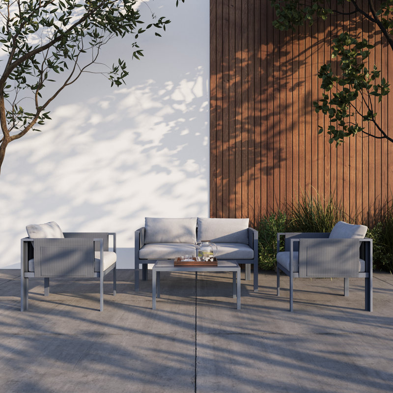 Ensemble de canapé et table d'extérieur gris Deko Living