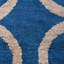 Bleu contemporain | Tapis intérieur beige en soie noué à la main