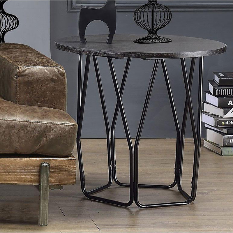 22.40" W End Table, Espresso & Black