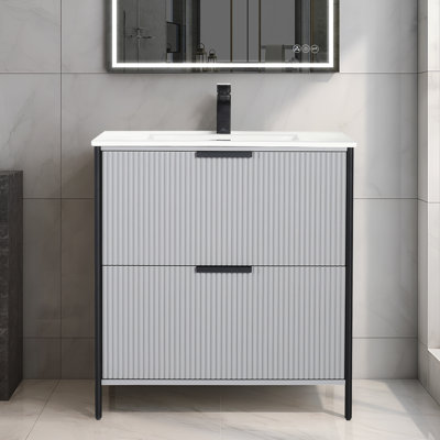 Meuble-lavabo autoportant de 30 po avec lavabo Chriselda