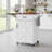 Portable White Farmhouse Kitchen Trolley With Folding Table, Storage Drawers, Side Rack, Towel Rack, And Locking Wheels; Outdoor Kitchen Island.-802473172