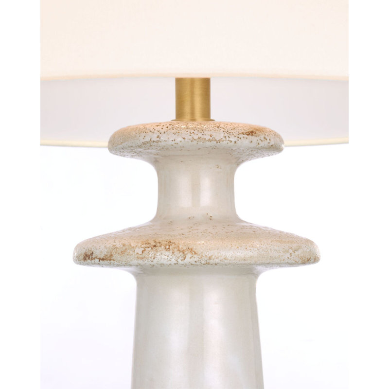 Temara 28" Table Lamp with Linen Shade, Corsican White