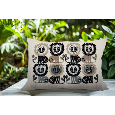 Oreiller rectangulaire intérieur / extérieur Bako Lion