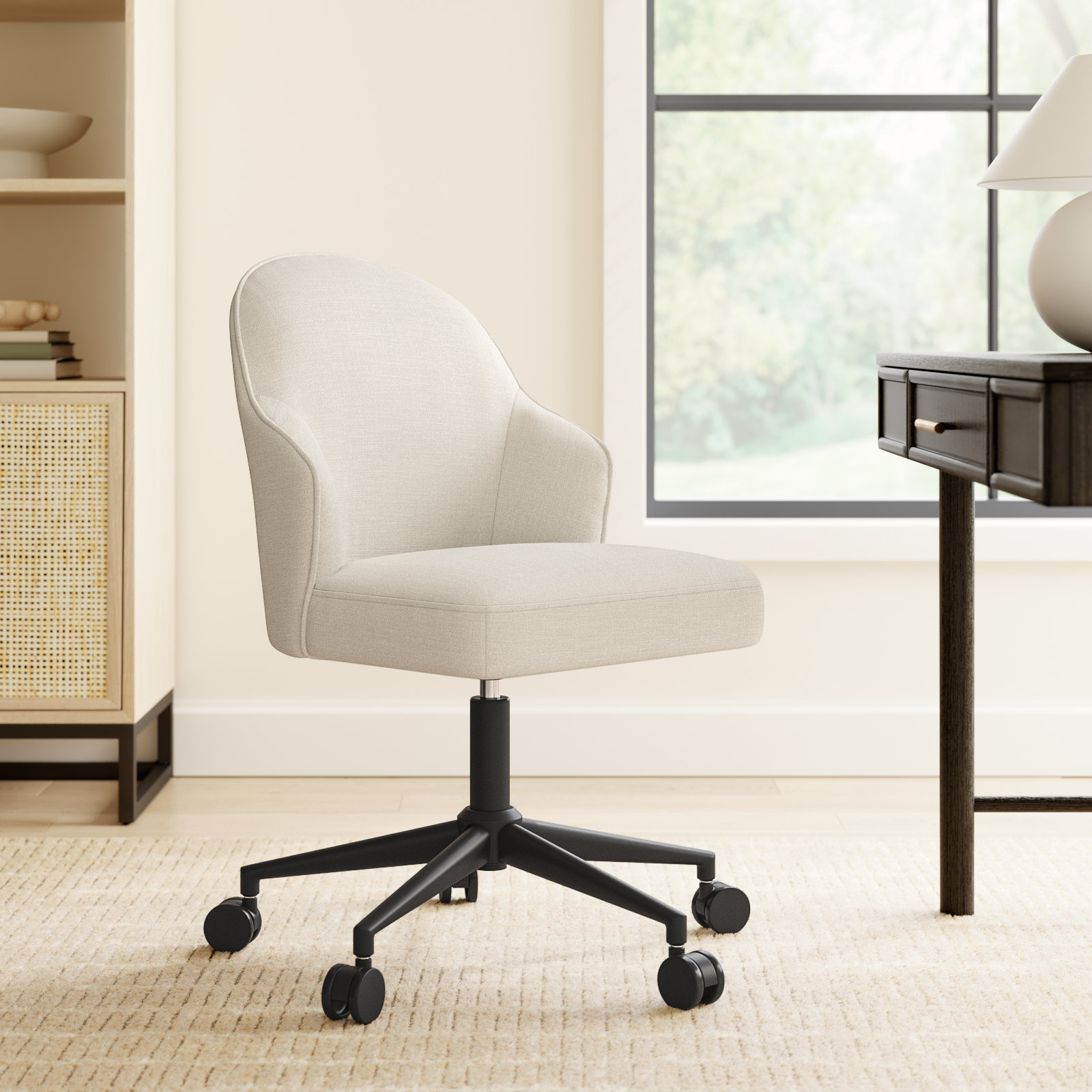 Miller Office Chair, Effie Linen Performance Linen