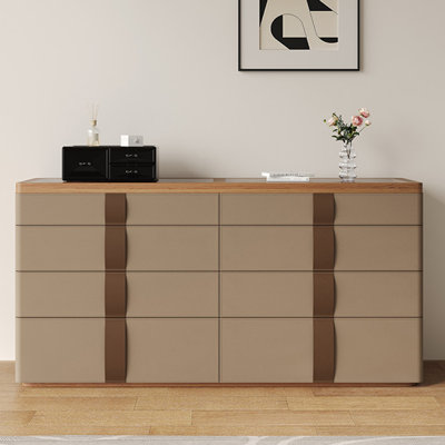Armoire de rangement à bijoux en cuir de selle luxueuse de 62,99 po avec plateau en verre trempé, glissières humides encastrées, tiroirs à compartiments multiples de grande capacité, présentoir à bijoux élégant et coffre de rangement