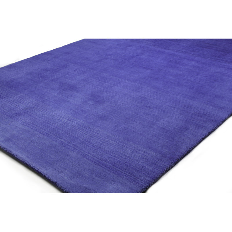 Handmade Reversible Blue Wool Rectangular 4' x 6' Area Rug