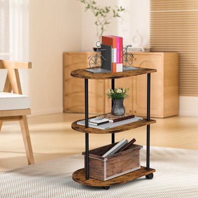 Table d'appoint semi-circulaire - brun
