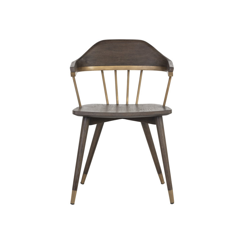 Westport Solid Wood Arm Chair, Dark Brown