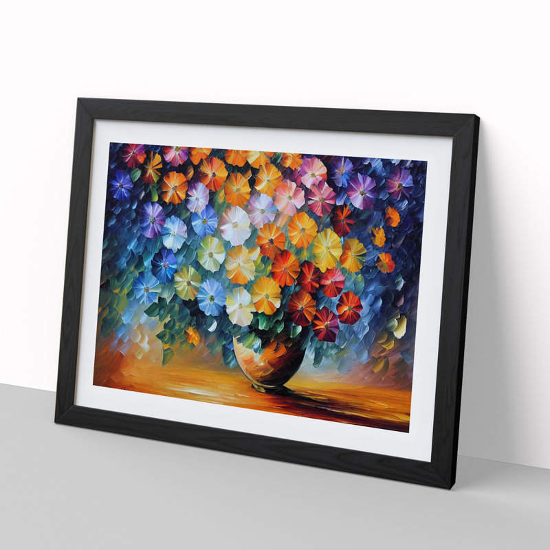Assorted Flower Bouquet Vol.5 - Single Picture Frame Print, Black, 34cm H x 46cm W