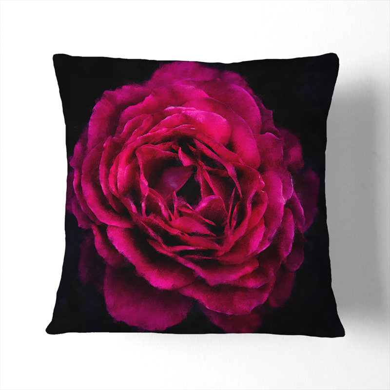 Carnation Painting Cushion with Filling, 40cm H x 40cm W x 15cm D