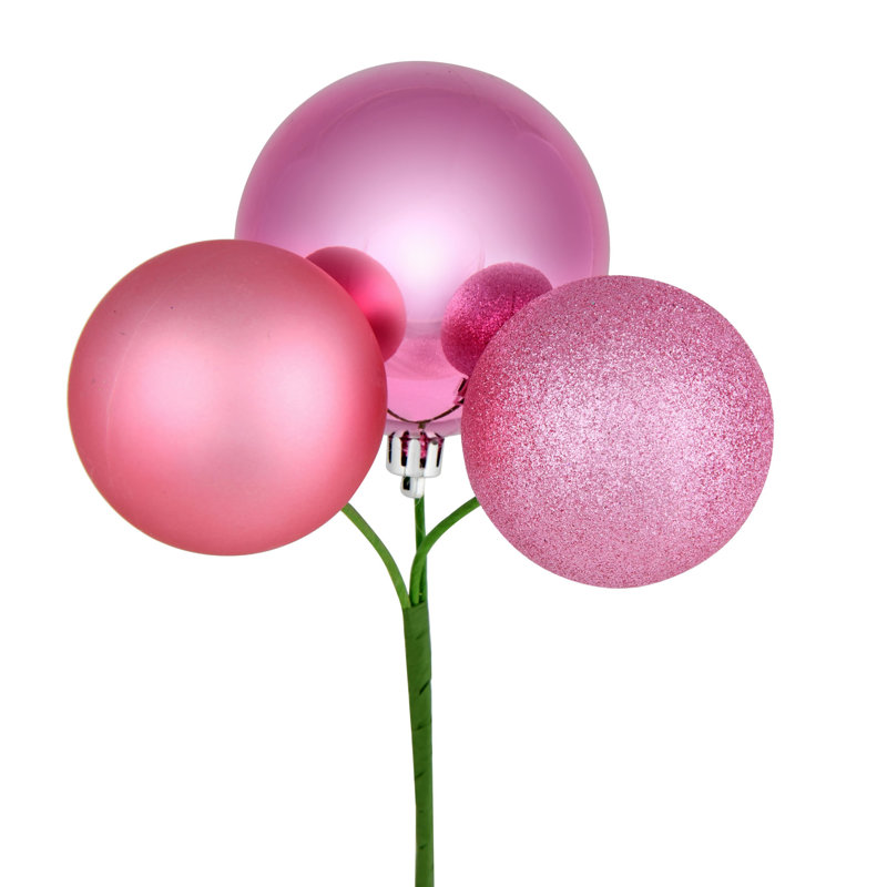 Ornement en forme de boule 18 po Vickerman, 4 par sac, Rose