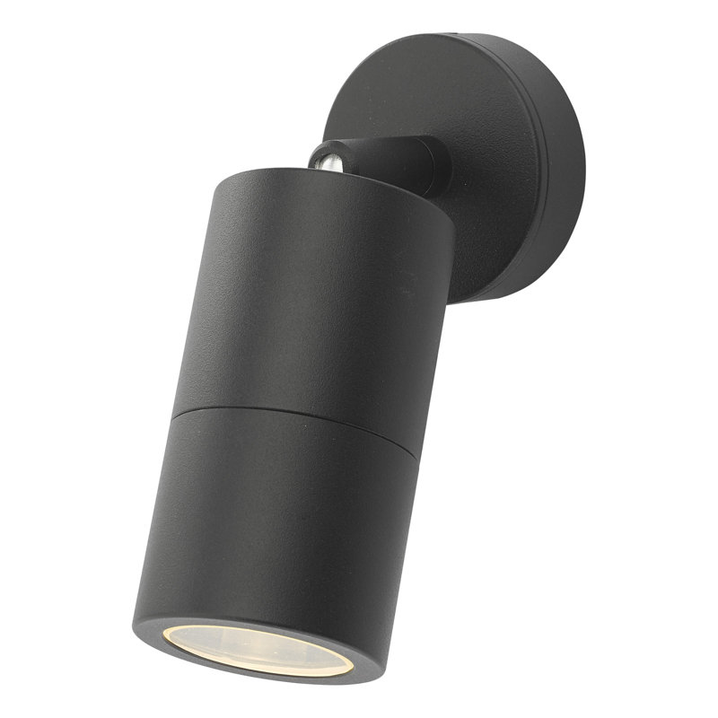Chantail 16cm H Integrated LED Outdoor Armed Sconce, Matte Black