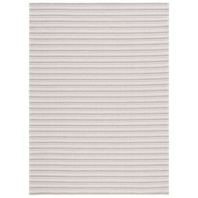 Martha Stewart Cotton Striped Rug in Taupe/Cream