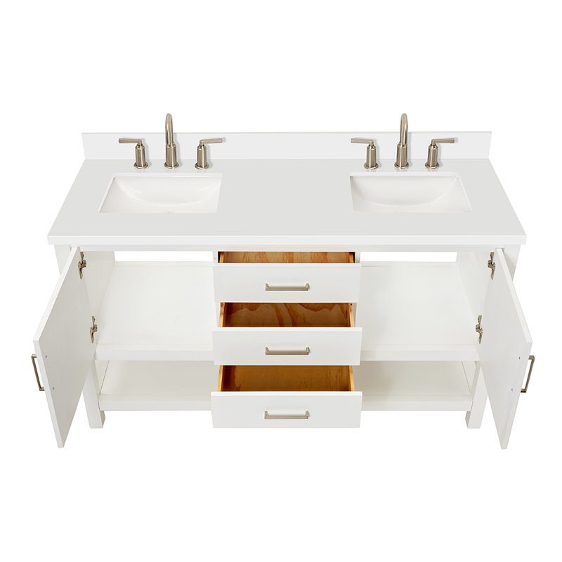 Bayhill 61'' W Double Vanity, White
