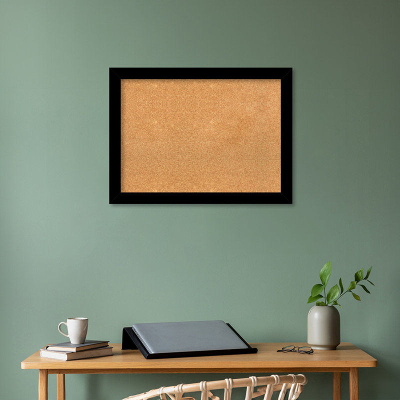 Petit tableau d'affichage mural en liège Basic, Noir, H 23 po x l 31 po x P 1 po