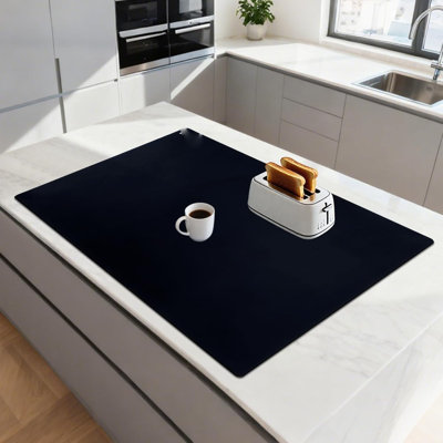Large Silicone Mat 92 x 61cm x 2mm Extra Thick Worktop Protector for Table Black