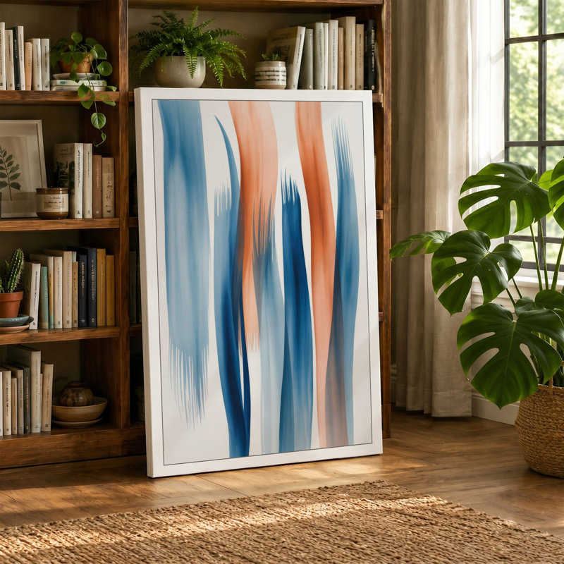 Vertical Reverie Abstract - Wrapped Canvas, 18x12 - 45.7 x 30.5 cm, Terracotta Border