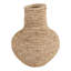 Vase en raphia contemporain tissé à la main pour la décoration intérieure - vase de table moderne avec texture pour comptoir de cuisine - brun clair et brun-132994523