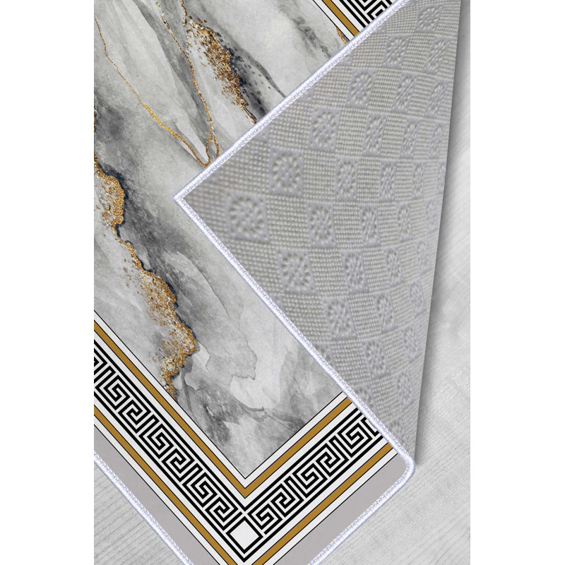 Premium Woven Area Rug, 100% Polyester, 4.6 x 7.2 ft | Antibacterial, Non-Slip PVC Dot Underside | 3D Digital Printing, Machine Washable, Pile Height: 0.3 in | Ideal for Living Room, Bedroom, and Dining Spaces