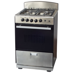 Cuisinière autoportante 24 po avec four d'une capacité de 3,0 pieds cubes - 4 brûleurs scellés Sabaf italiens - B