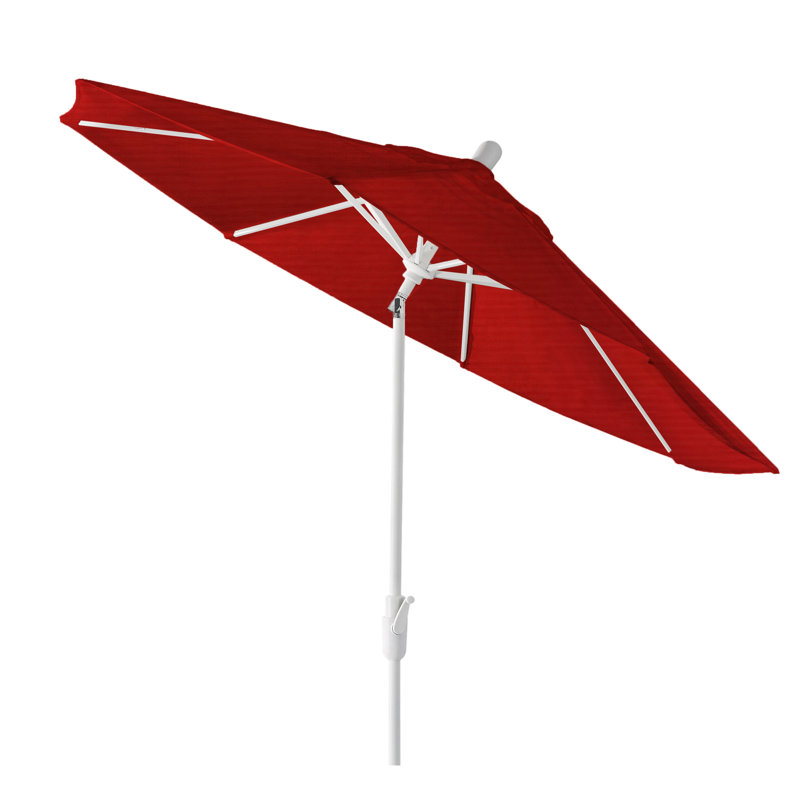 Parasol de marché Sunbrella 9 'Jericho, Sable blanc, Toile toile rouge Sunbrella® Jockey