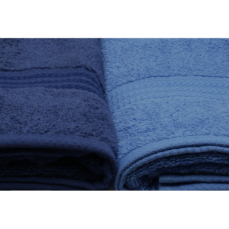 Premium 4-Piece Bath Towel Set, 100% Cotton, 27.6 x 55.1 inches | 500 GSM, Soft & Absorbent | Includes Special Gift Box | Dark Blue, Blue, and Light Blue Colors | Machine Washable at 104°F, Perfect for Spa & Home Use