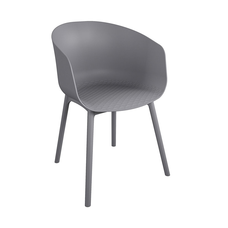 Abiageal Patio Dining Side Chair, Charcoal