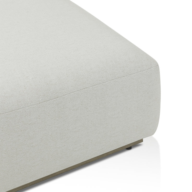Lenox Modular Ottoman, White Polypropylene/Olefin, Light Brown