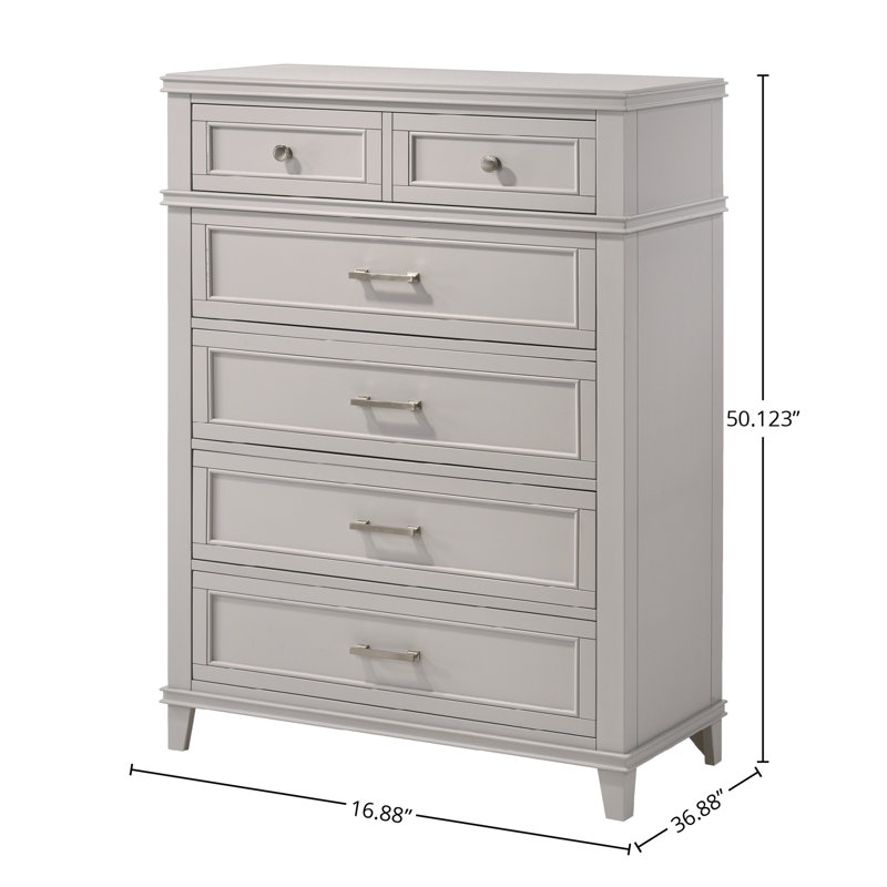 Gray 5 Drawer Chest, Gray
