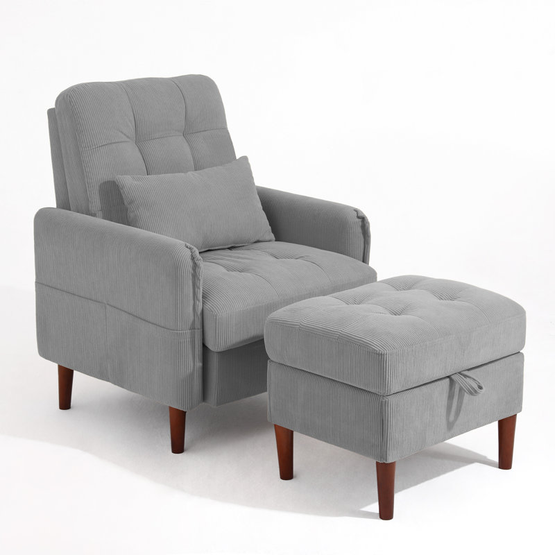 Upholstered Accent Chair, Gray