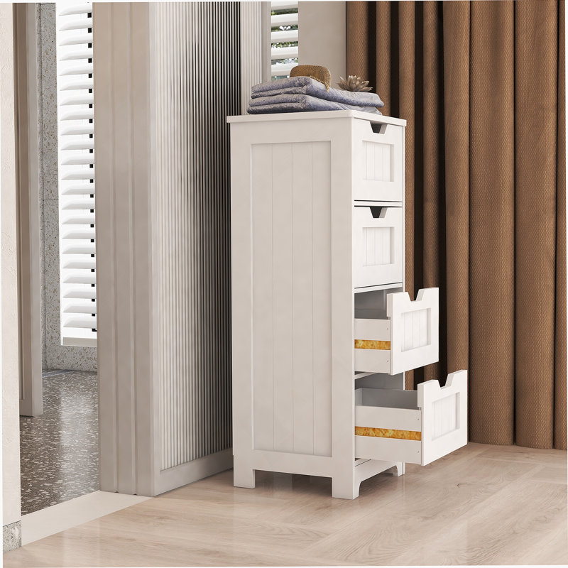 Freestanding Storage Cabinet with 4 Drawer Accent Chest Small Cabinet