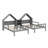 Double Platform Bed With House-Shaped Headboard And A Built-In Nightstand-1907484596